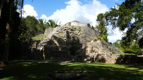 the temple of the king at kohunlich mayan site - quintana roo, mexico