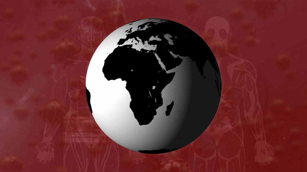 Animation of animation of network of connections with globe on pink background