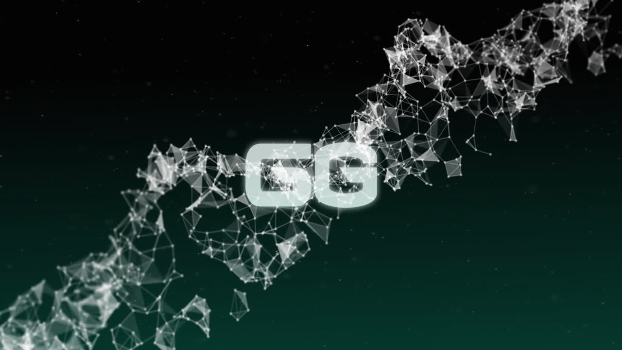 animación de texto de 6g sobre una cadena de adn