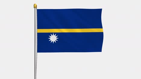 loop video of nauru flag  fluttering in the wind, slow motion video of 4k , with alpha channel