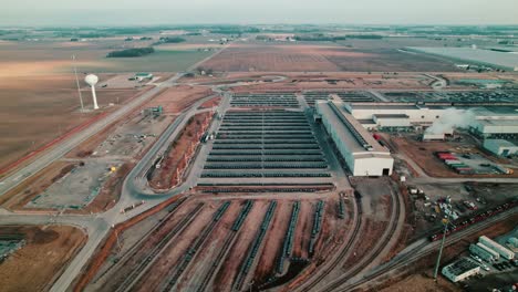 industrial coil storage. delta, ohio, america. overview aerial