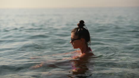 woman swimming in the sea