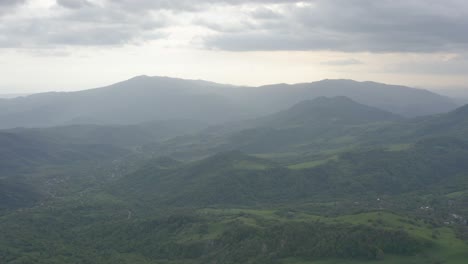 Fly-over-aerial-view-of-mountains-in-Kakheti-region-in-Georgia