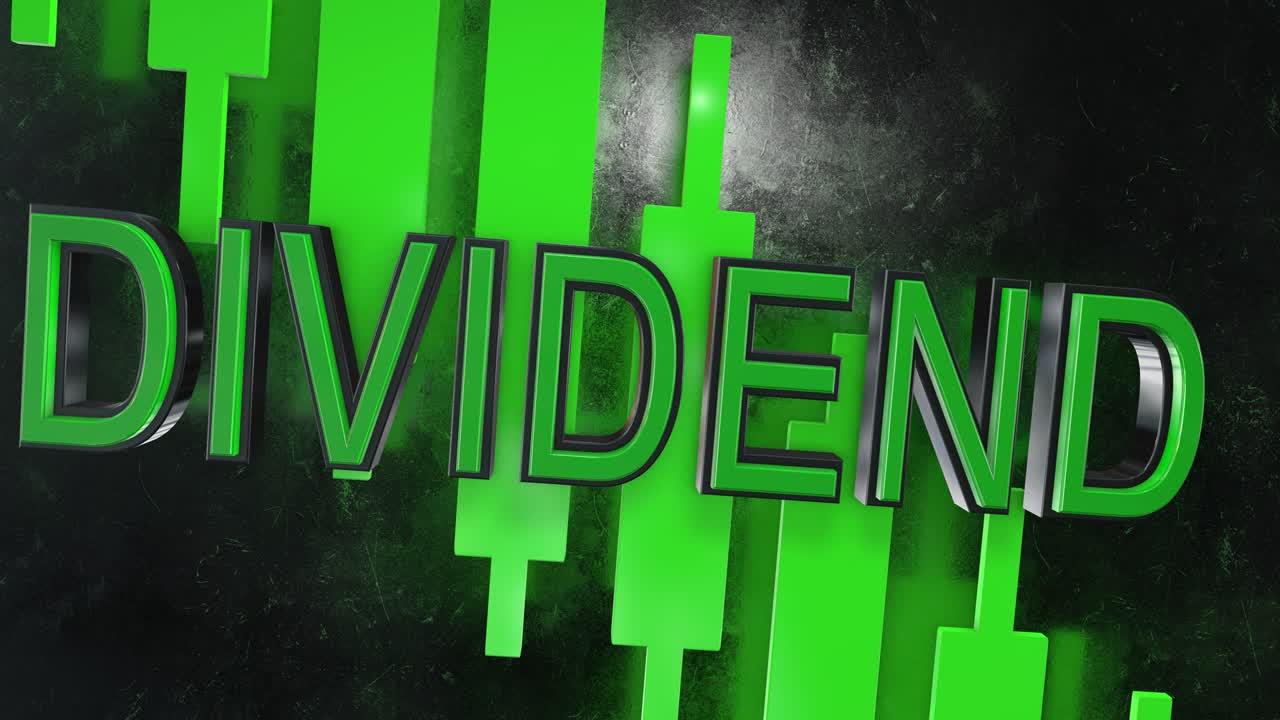 Dividend title graphic 3D animation for stock market