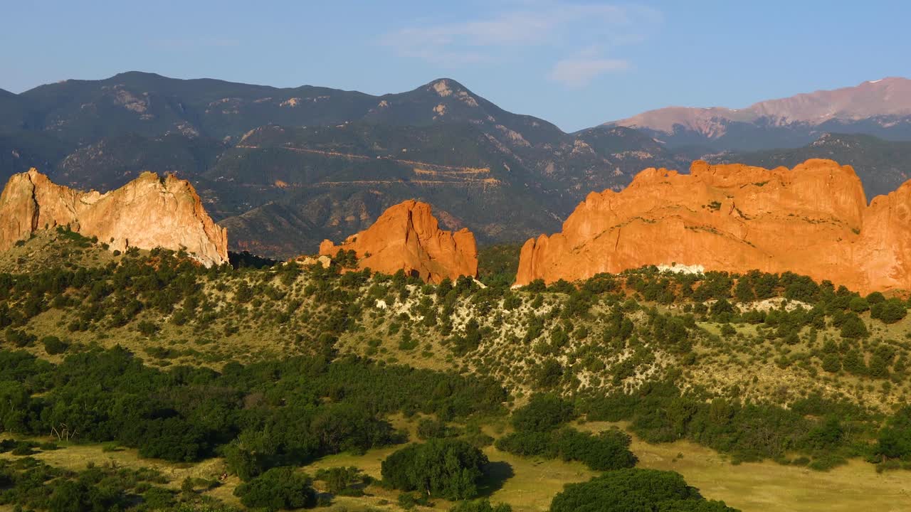 video de zoom estático del jardín de los dioses en colorado springs colorado