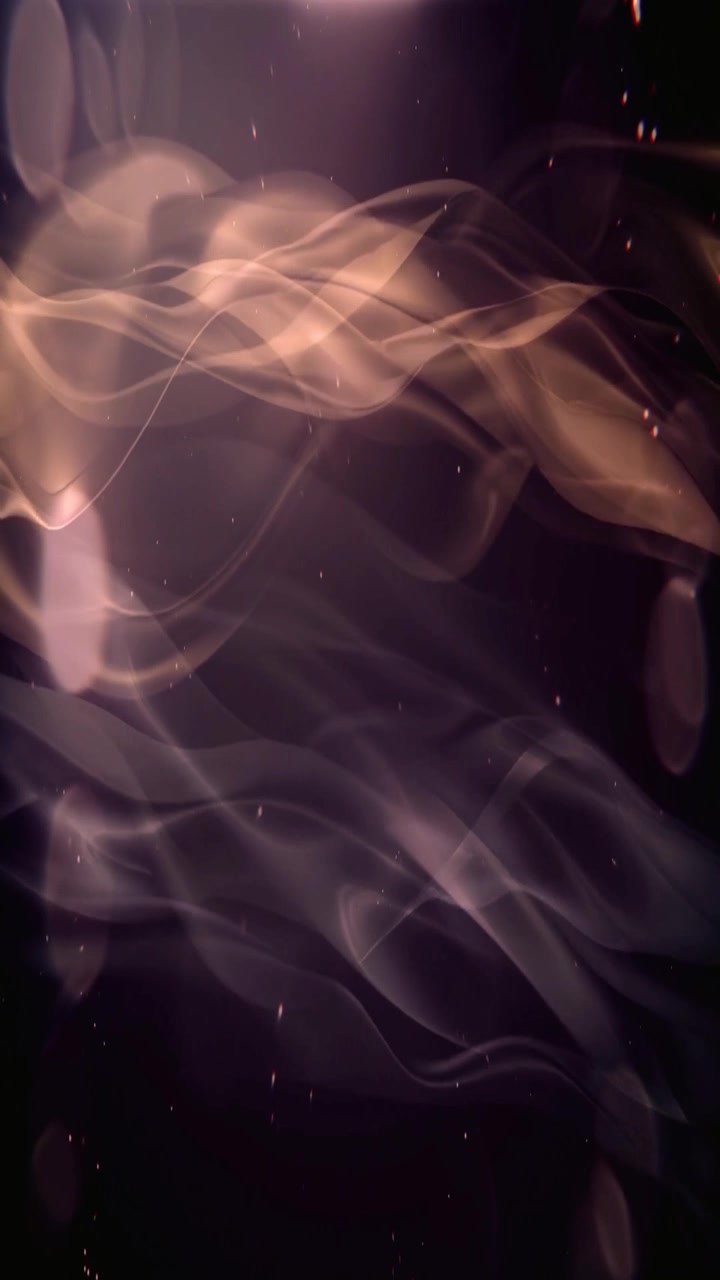 Abstract Golden Smoke Waves with Floating Particles on Dark Background