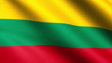 bucle sin costura 4k vdo. bandera nacional de lituania soplando en el viento aislado. diseño abstracto patriótico oficial. ilustración de renderización 3d del símbolo del signo ondulante.
