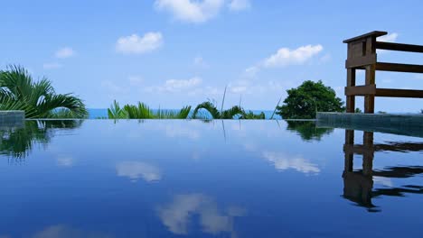 beautiful reflections on private pool at tropical luxury resort