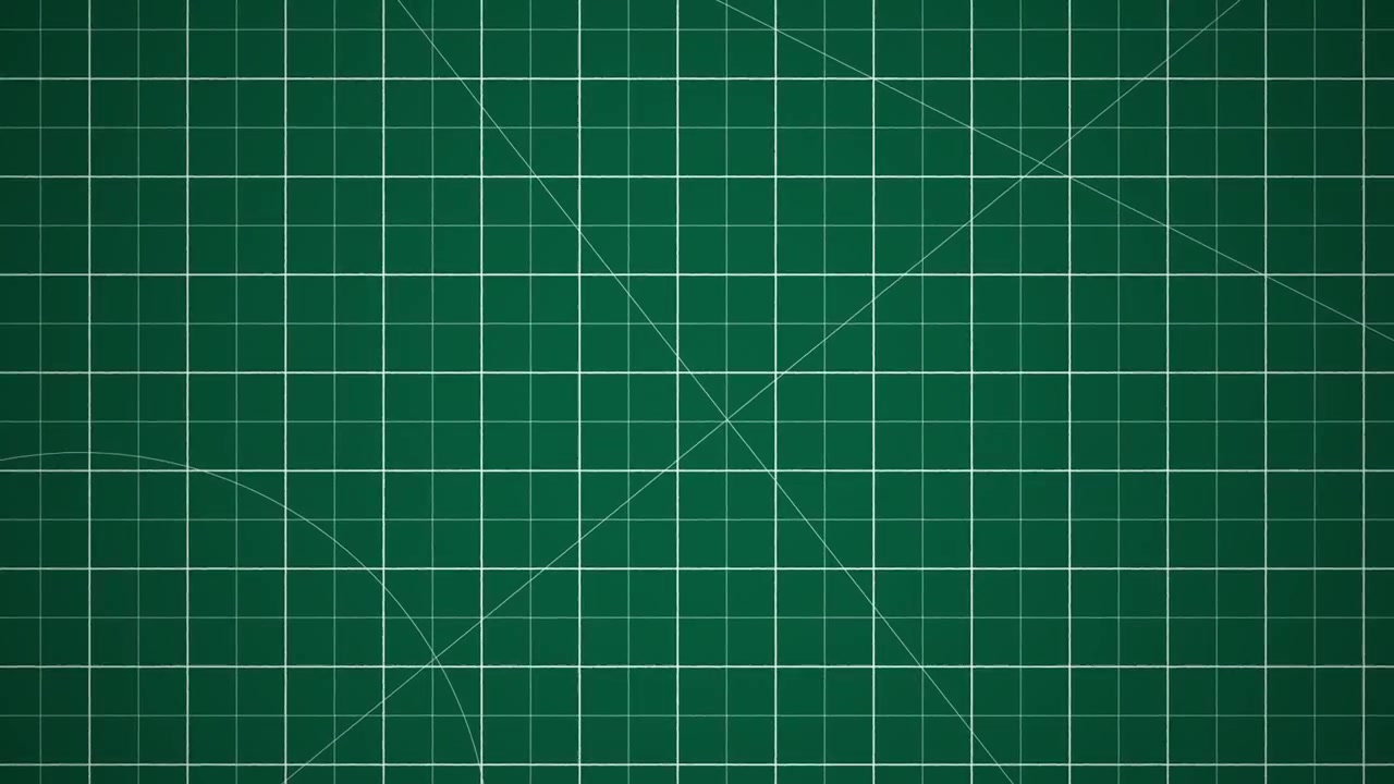 Animated White Lines Forming Geometric Patterns on a Green Grid