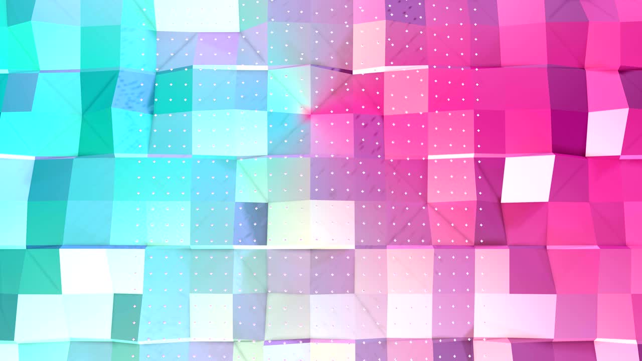 추상적인 단순한 파란색, 분홍색, 낮은 폴리 3d 표면, 그리고 초현실적인 풍경으로 날아다니는 색 크리스탈, 순수한 파란, 분홍 색 다각형의 부드러운 기하학적, 낮은, 폴리 배경, 4k fullhd 원활한 루프 배경.