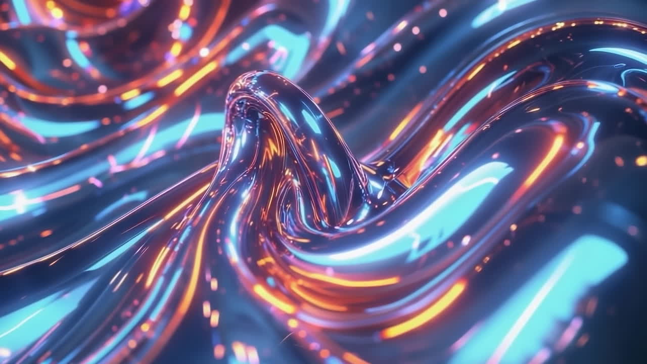 Abstract Futuristic Fluid Light Trails