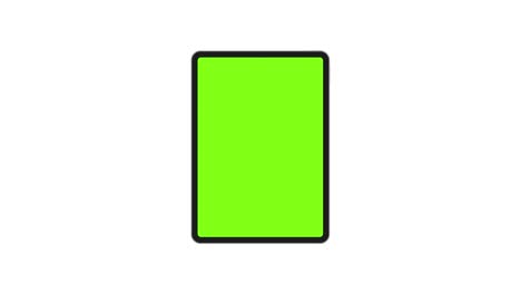 modelo animado de tableta con pantalla verde