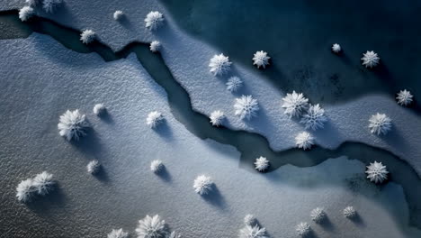 frozen water surface with ice formations