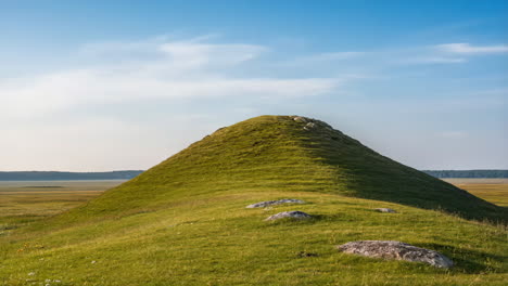 green hill landscape with blue sky