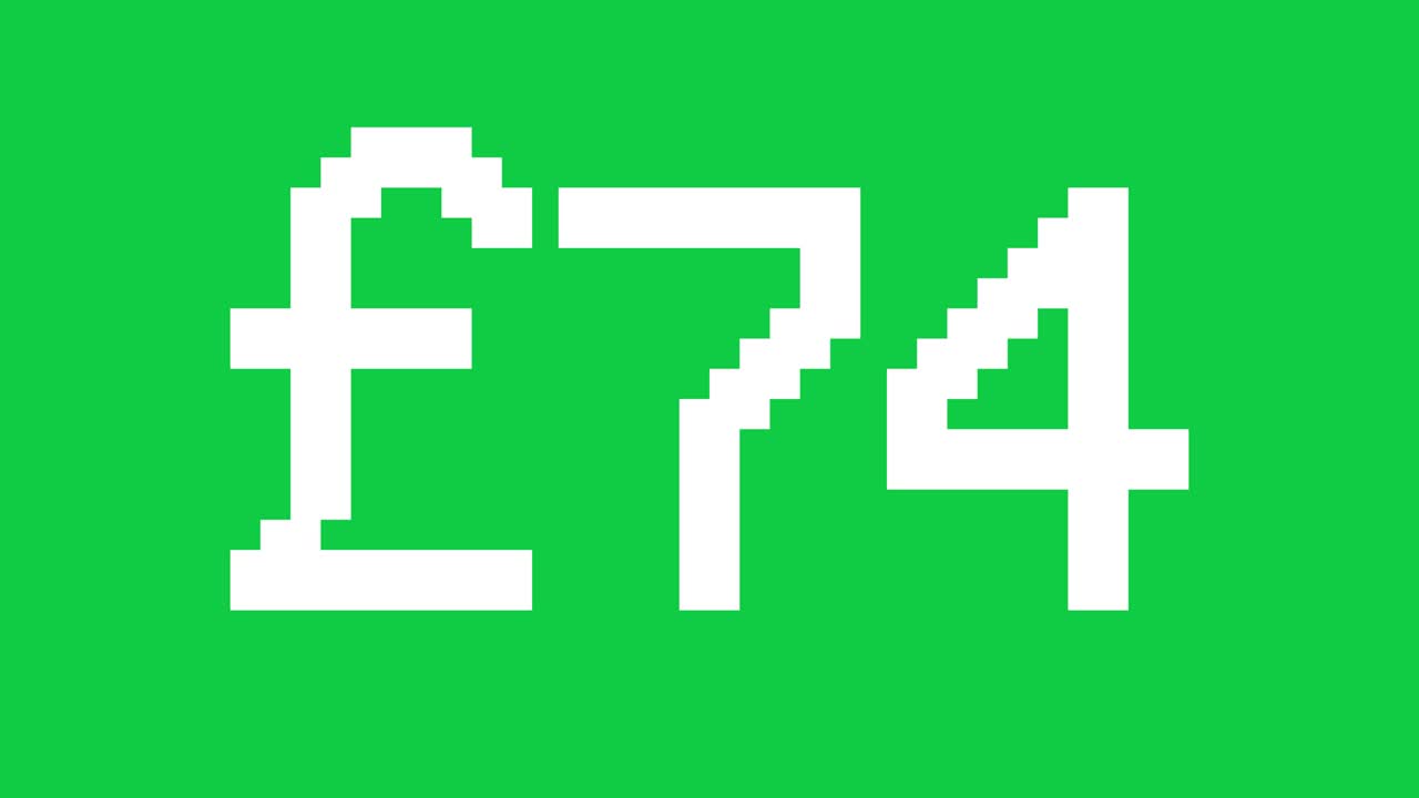 초록색 배경: 0에서 100까지 상승하는 파운드 - 디지털 카운터 번호 0 - 100 - 퍼센티와 함께 로딩 진행 바 - 0 - 100 파운드 - 100에서 0까지 카운트업