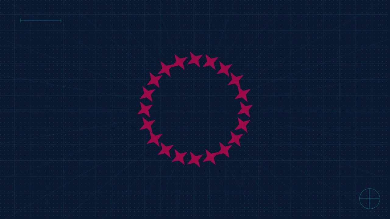 Abstract Pink Geometric Shape Pulsing on Dark Grid Background