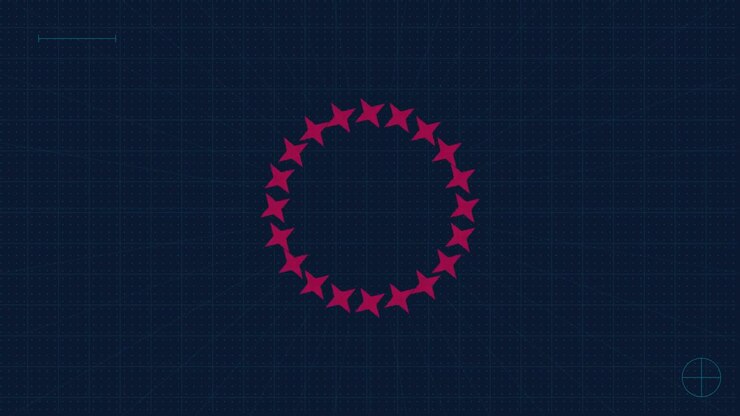 Abstract Pink Geometric Shape Pulsing on Dark Grid Background
