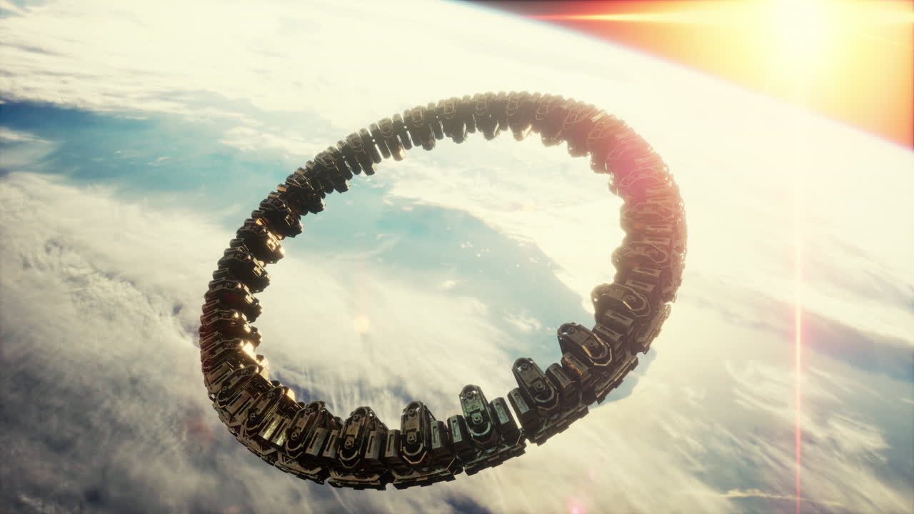 하늘에 떠다니는 ufo 우주선 nasa에 의해 제공된 요소