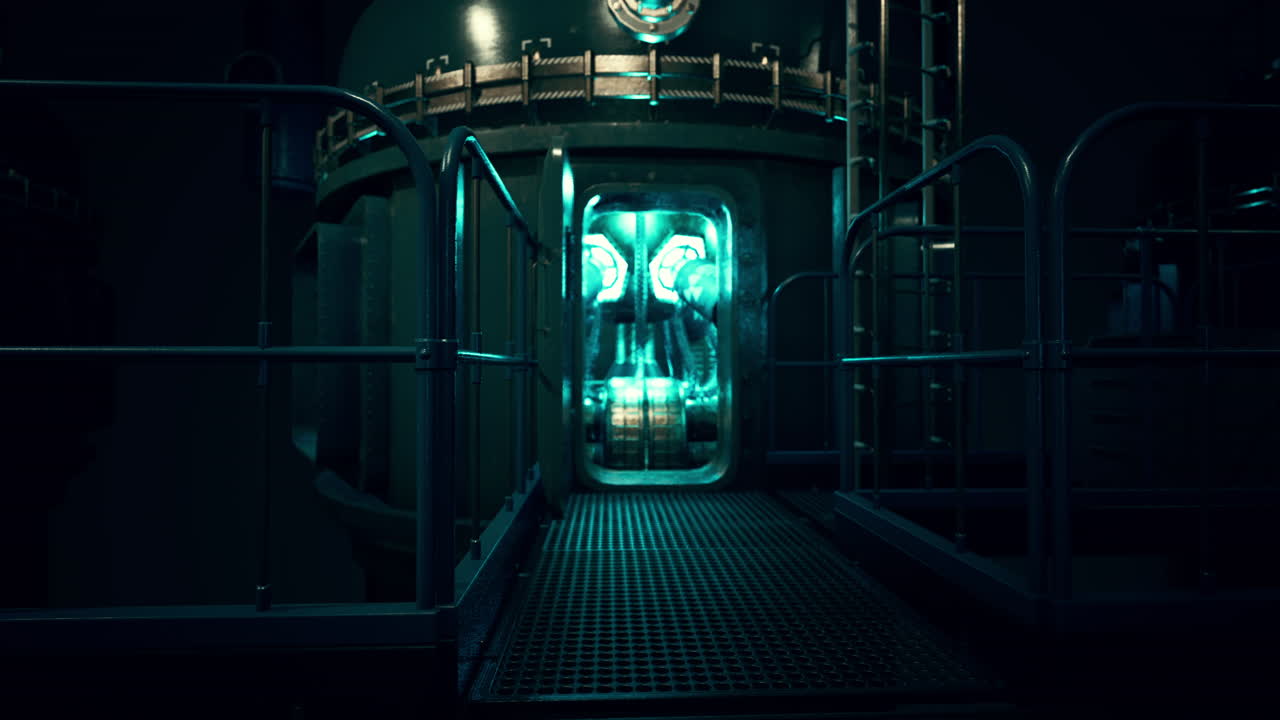 el interior de un misterioso reactor industrial