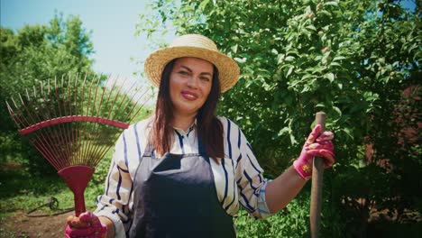 woman gardening in a backyard garden