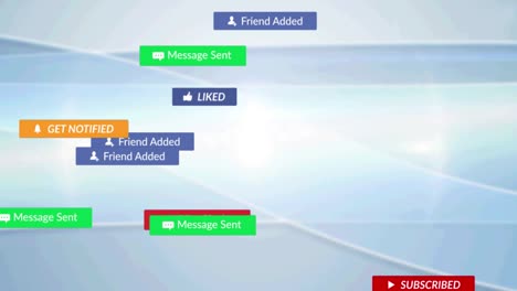 animation of falling social media icons over network of connections