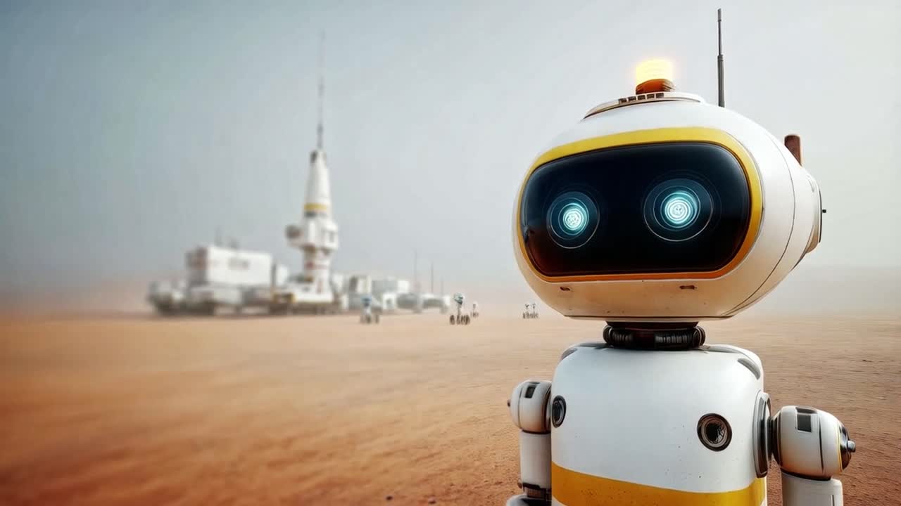 A robot on a desert planet