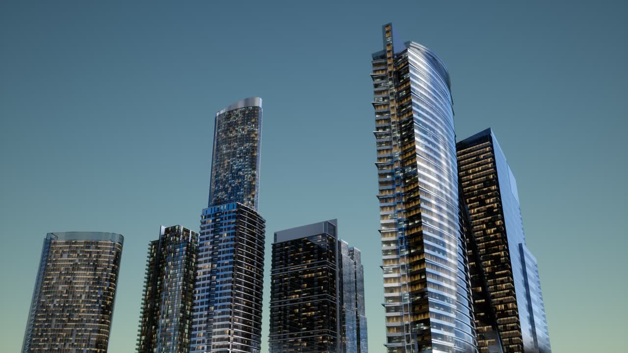 rascacielos de la ciudad por la noche