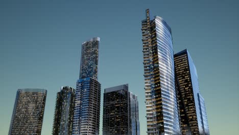 rascacielos de la ciudad por la noche