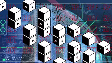 animación del procesamiento de datos en todo el mundo