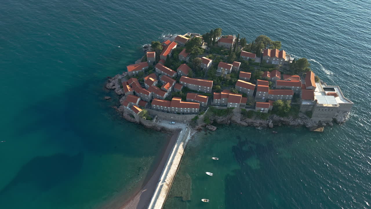Aerial View of Sveti Stefan Island, Montenegro