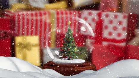 Christmas-animation-of-Christmas-tree-in-snow-globe-4k