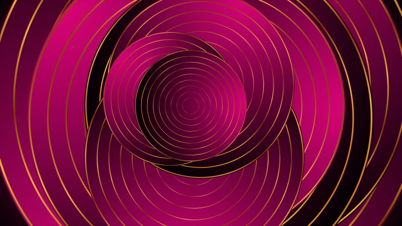 lujo dorado geométrico abstracto fondo de movimiento con círculos