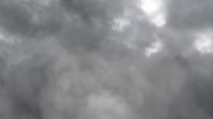 aerial view of thunderstorms occurring dark cumulonimbus clouds
