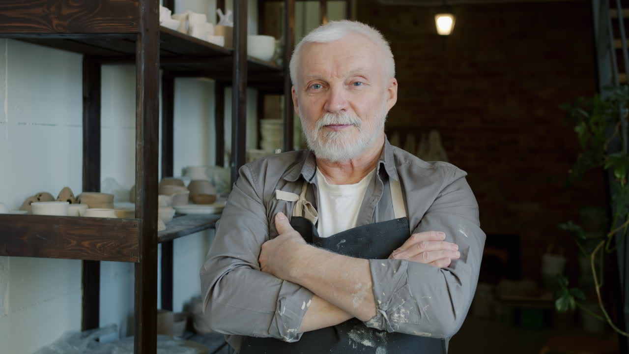 Portrait of a Senior Potter in his Workshop