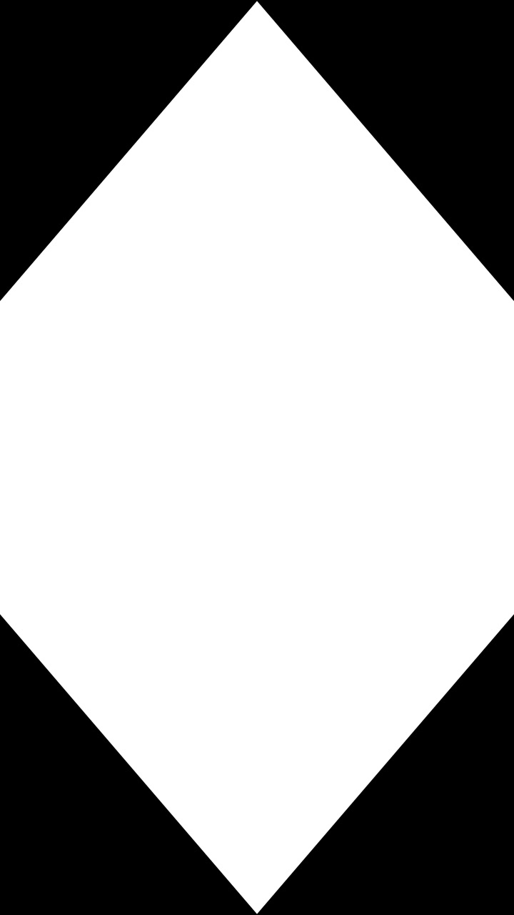 Abstrakt-geometrische Animation in Rautenform auf schwarzem Hintergrund