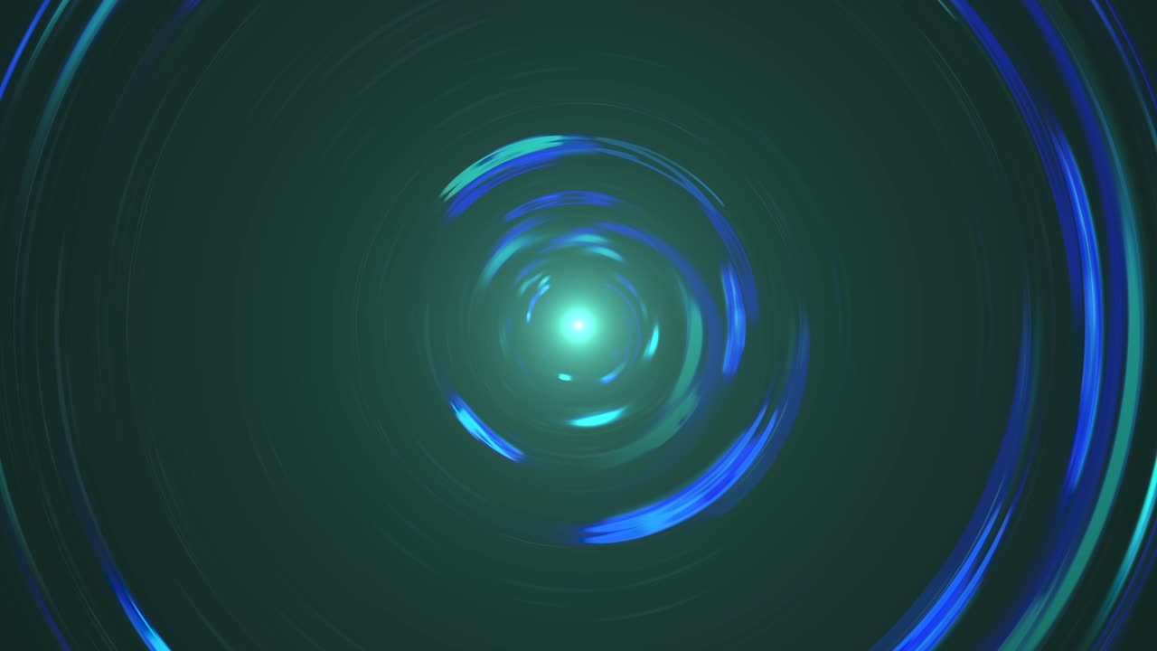 Abstract Blue and Green Spiral Rings Background