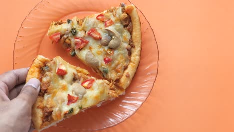 pizza de pollo y setas