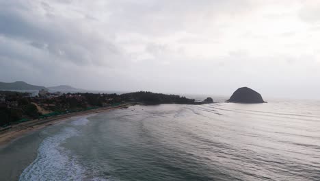 Aerial View of the Yen Beach in the Morning.