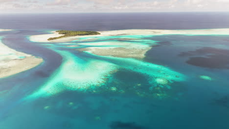 high-quality drone shot orbiting to expose the radiant blue waters and wild island landscapes within palau’s archipelago