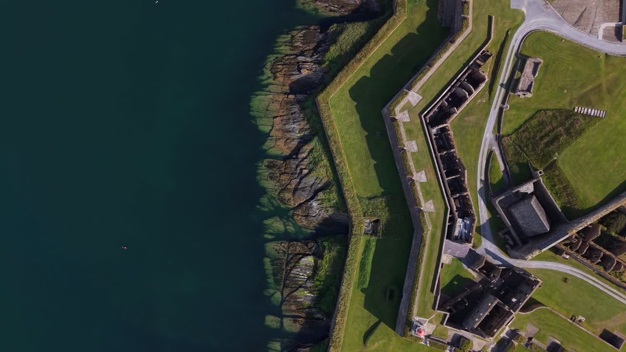 Aerial view of Charles Fort, star-shaped in Kinsale harbour, County Cork