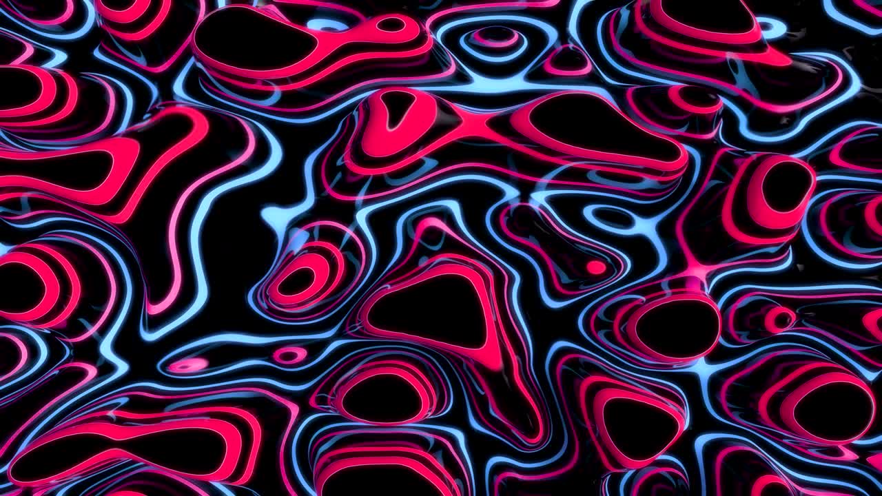 Abstract Glowing Neon Curves.