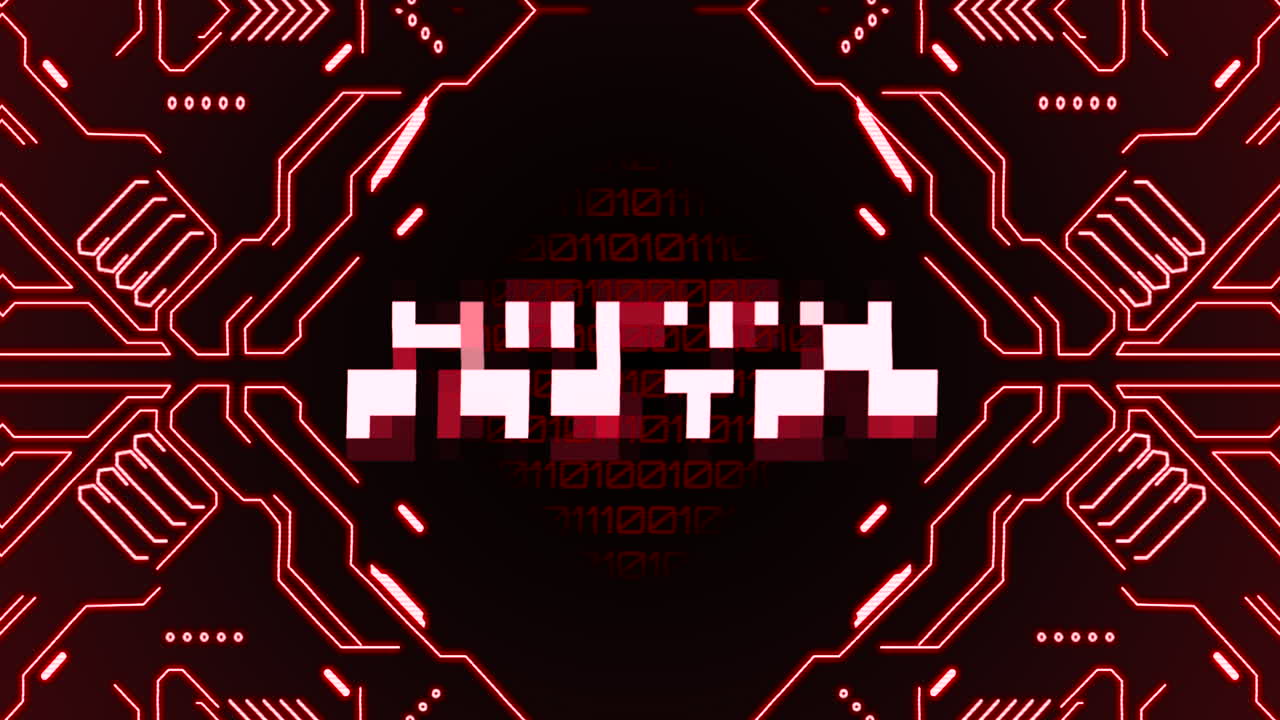 el diseño de la placa de circuito de pascua líneas de neón vibrantes forman un feliz mensaje de pascua