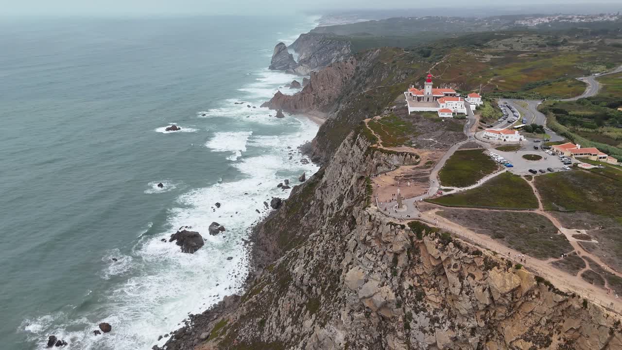 Scenic coastline with lighthouse at Cabo da Roca, Portugal