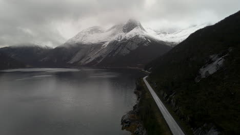 majestic snow-covered stetind mountain next to tysfjord