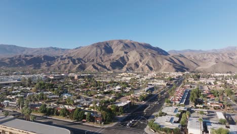 palm desert, california drone video moving from low to high