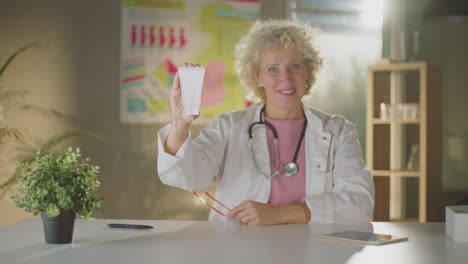 doctor presenting a new cream