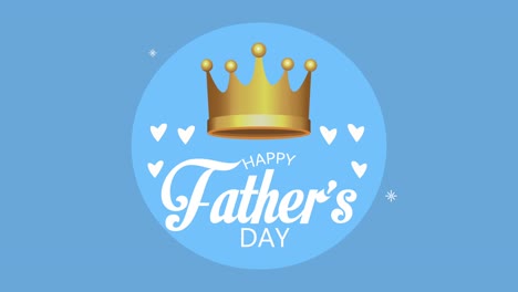 fathers day lettering with crown animation