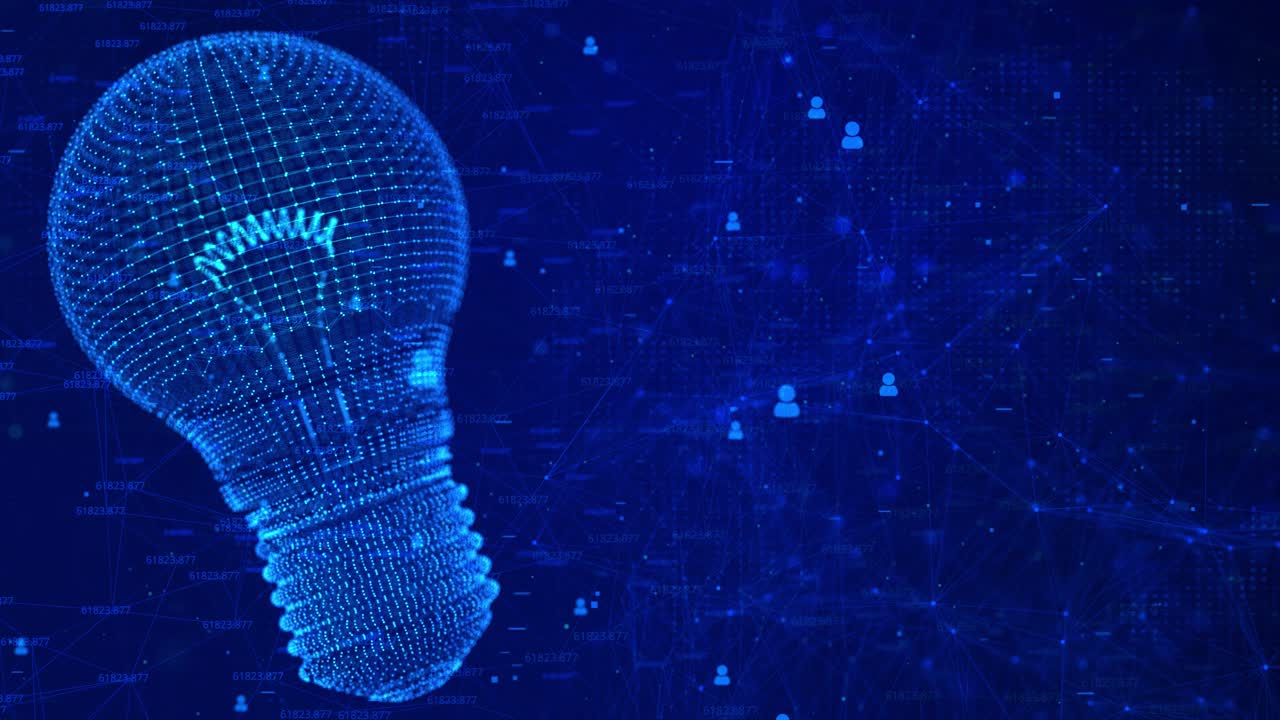 Ai artificial intelligence creative idea lamp digital network technologies concepts background data