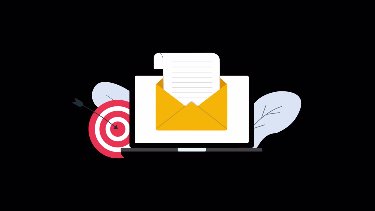 Laptop animato che mostra il concetto di email marketing