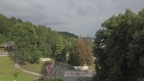 aerial view of lakes in tuzla, bosnia and herzegovina